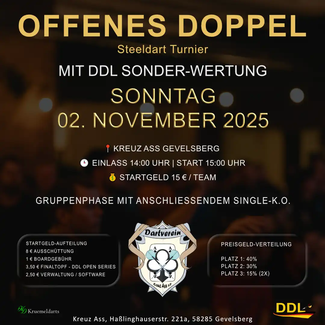 Read more about the article Offenes Doppel – Steeldart