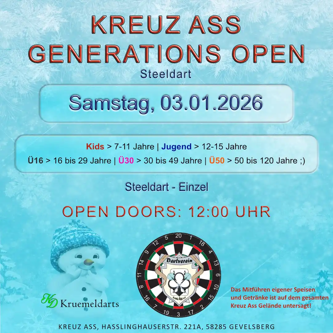Read more about the article Kreuz Ass Generations Open (Steeldart)
