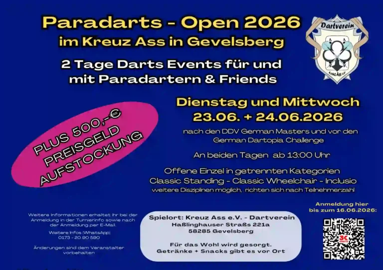 Plakat zum Paradarts Open 2026 - deutsch