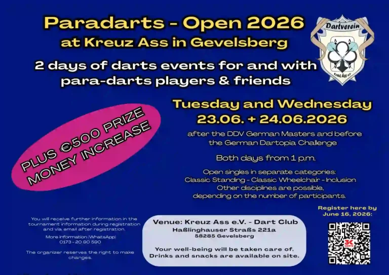 Plakat zum Paradarts Open 2026 - englisch