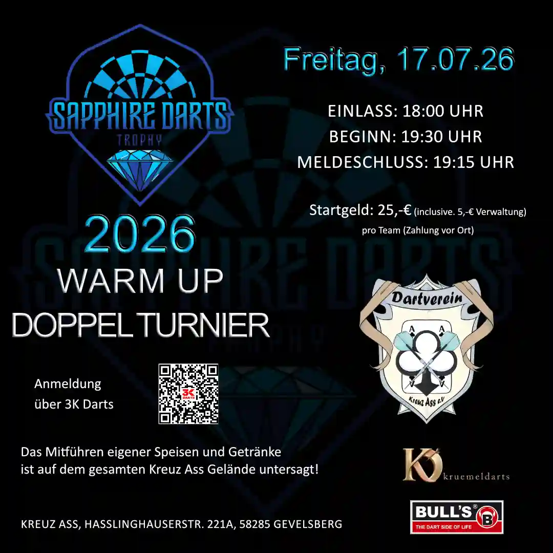Read more about the article Warm Up Doppel zur Sapphire Darts Trophy 2026