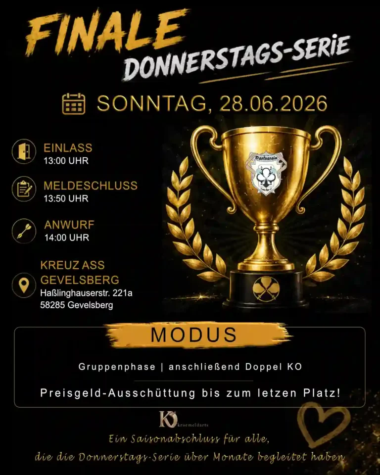 Plakat zum Finale der Donnerstags Serie 1/2026