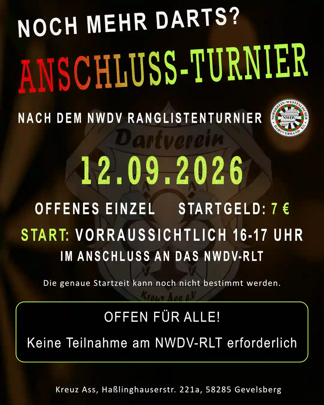 Read more about the article Anschlussturnier nach NWDV RLT – offenes Einzel